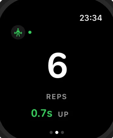 RepSense on Apple Watch counting reps during a set